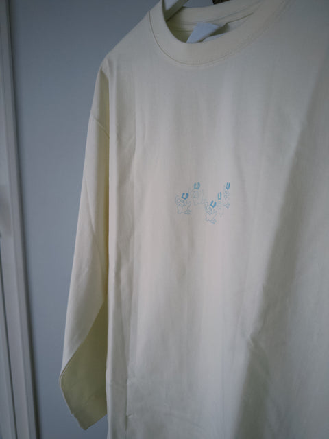 “Too Tired To Care” Heavy Weight Tee (Beige)