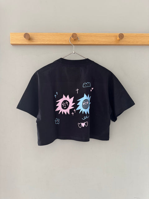 Cropped Sun Burnt Tee / Black