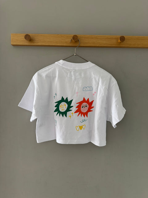 Cropped Sun Burnt Tee / White