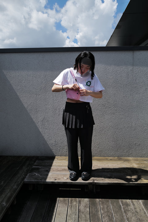 Cropped Sun Burnt Tee / White