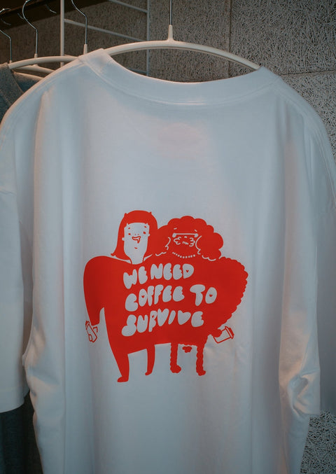 We Need Coffee To Survive Tee (White)