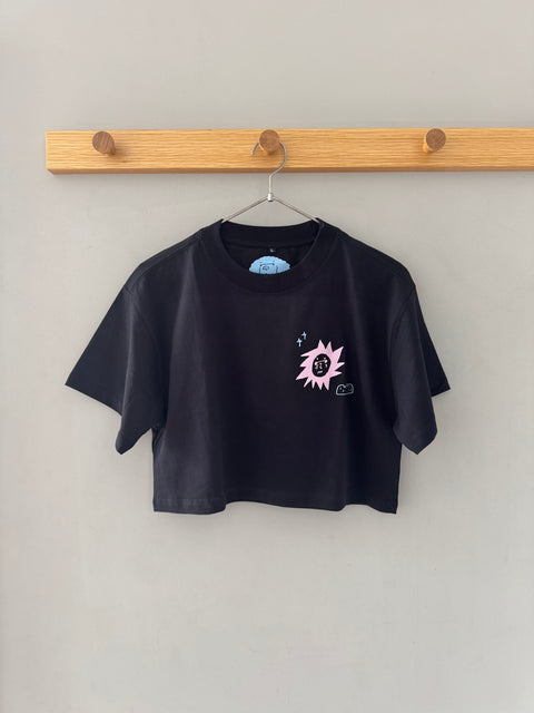Cropped Sun Burnt Tee / Black