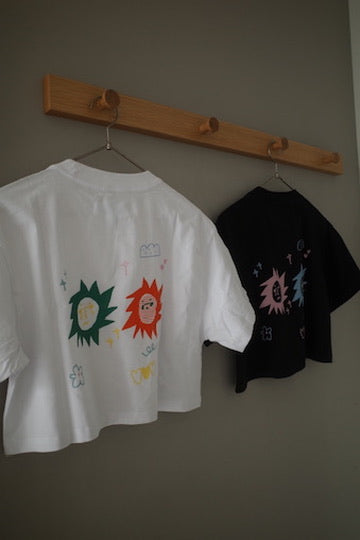 Cropped Sun Burnt Tee / White