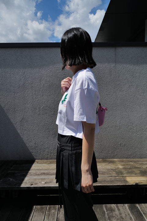 Cropped Sun Burnt Tee / White