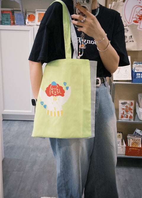 TWT x ilmss happiness lab tote bag (Neon Green)